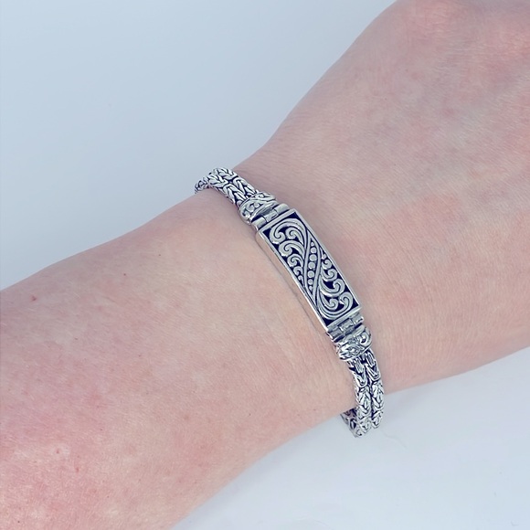 Swirl & Toggle Sterling Silver Bracelet - Picture 3 of 3